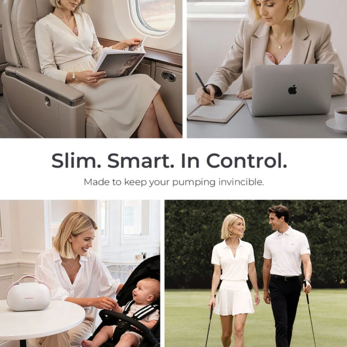 Momcozy Air 1 Ultra Slim Wireless Electric Double Breast Pump - True Hands Free Smart Pumping