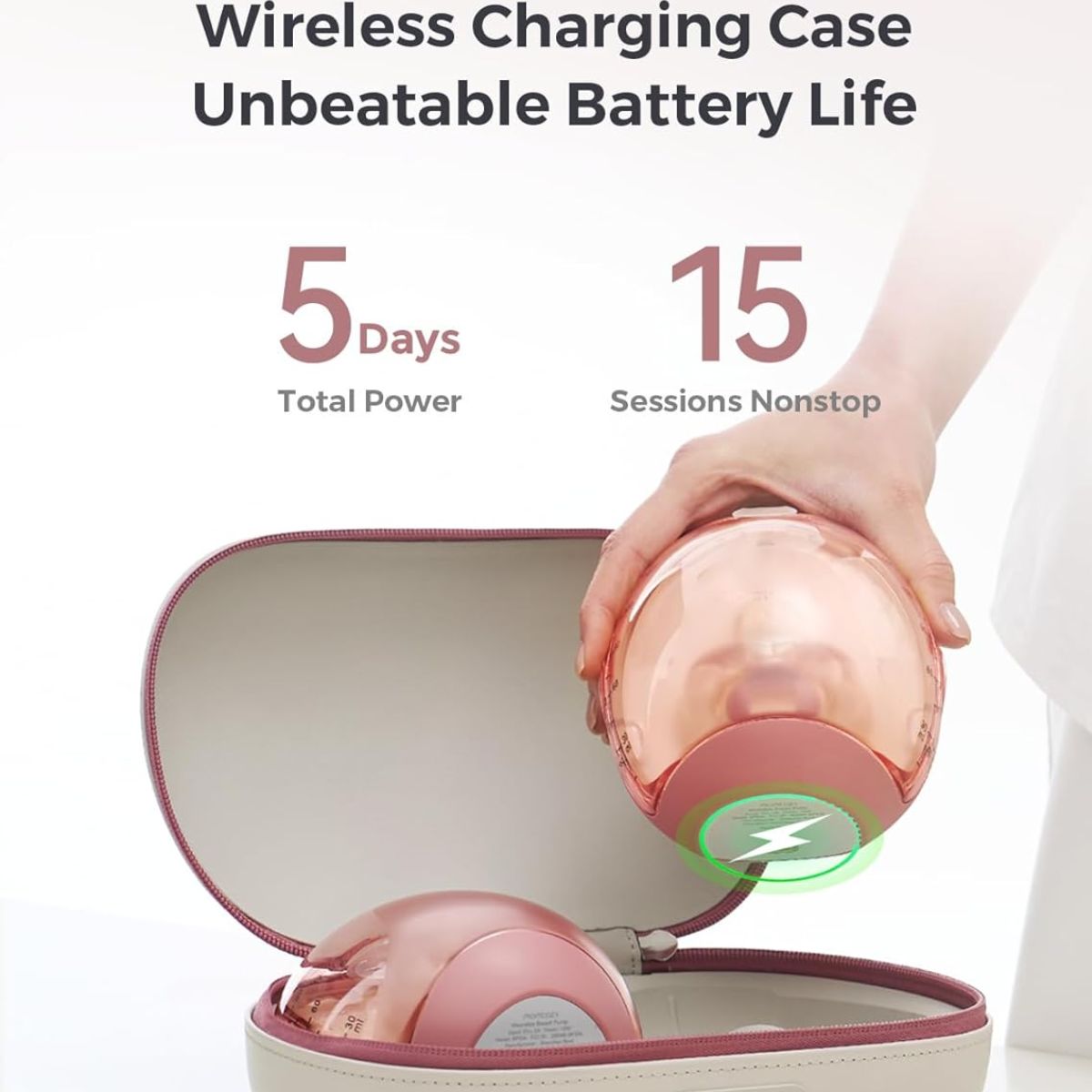 Momcozy Air 1 Ultra Slim Wireless Electric Double Breast Pump - Wireless Charging Convenience